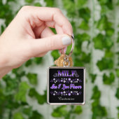 Blume von Mann I Liebe Lila Text Schlüsselanhänger (Hand)