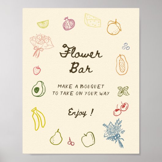Blume von marktüblichem Brautparty - Bar Poster (Vorne)
