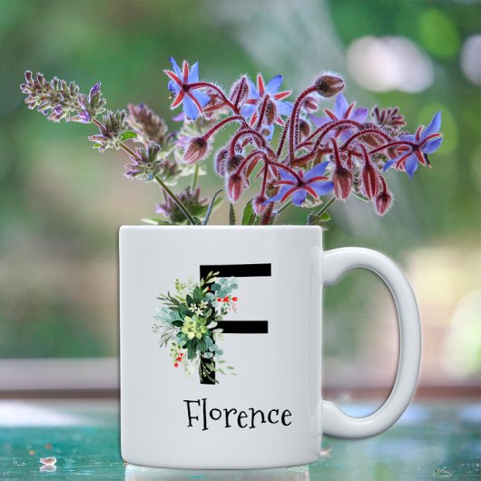Blume von Monogramm Kaffee-Tasse Kaffeetasse