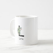 Blume von Monogramm Kaffee-Tasse Kaffeetasse (Vorderseite Links)