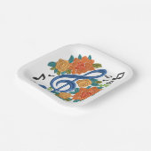 Blume von Music Clef Note Musical Floral Pappteller (Gewinkelt)