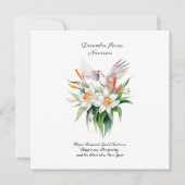 Blume von Narcissus mit dem Floralvogel im Dezembe (Vorderseite)