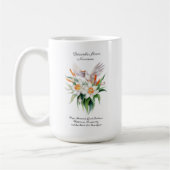 Blume von Narcissus mit dem Floralvogel im Dezembe Kaffeetasse (Links)