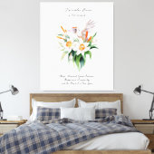 Blume von Narcissus mit dem Floralvogel im Dezembe Leinwanddruck (Insitu (Schlafzimmer))