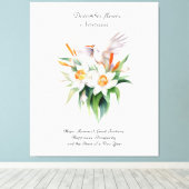 Blume von Narcissus mit dem Floralvogel im Dezembe Leinwanddruck (Insitu (Holzboden))