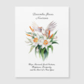 Blume von Narcissus mit dem Floralvogel im Dezembe Magnetkarte (Vorderseite)