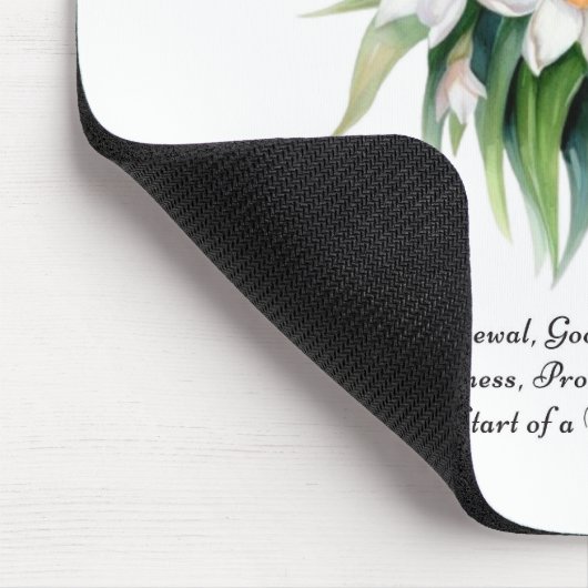 Blume von Narcissus mit dem Floralvogel im Dezembe Mousepad (Ecke)