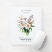 Blume von Narcissus mit dem Floralvogel im Dezembe Mousepad (Mit Mouse)