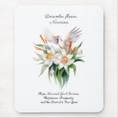 Blume von Narcissus mit dem Floralvogel im Dezembe Mousepad (Vorne)