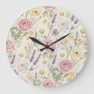 Blume von Natasha Us Große Wanduhr