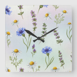 Blume von Natasha Us Quadratische Wanduhr