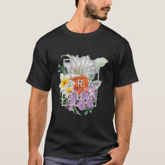 Blume von Nicaragua Word Art - Nicaraguaner Stolz T-Shirt