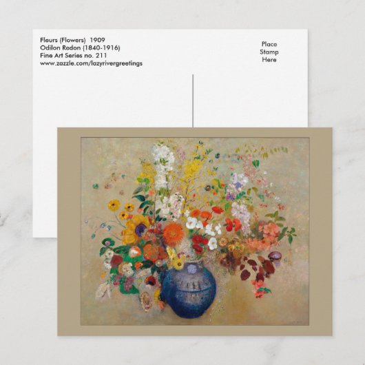 Blume von Odilon Redon Postkarte (Vorne/Hinten)