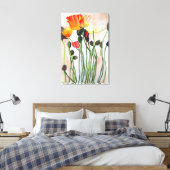 Blume von Orangen- und Gelbmohn Leinwanddruck (Insitu (Schlafzimmer))