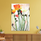 Blume von Orangen- und Gelbmohn Leinwanddruck (Insitu (Wohnzimmer))