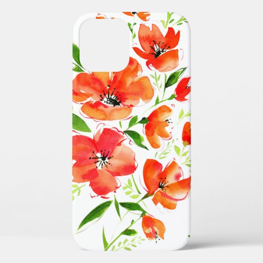 Blume von Orangenmohn mit Wasserfarbe Case-Mate iPhone Hülle (Rückseite)
