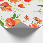 Blume von Orangenmohn mit Wasserfarbe Geschenkpapier (Ecke)