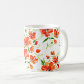 Blume von Orangenmohn mit Wasserfarbe Kaffeetasse (VorderseiteRechts)