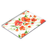 Blume von Orangenmohn mit Wasserfarbe Notizblock (Linke Seite)