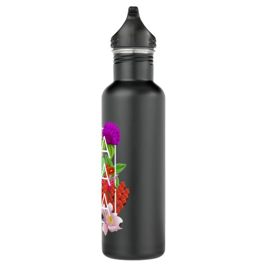 Blume von Panama Word Art - Panamaischer Stolz Edelstahlflasche (Rechts)