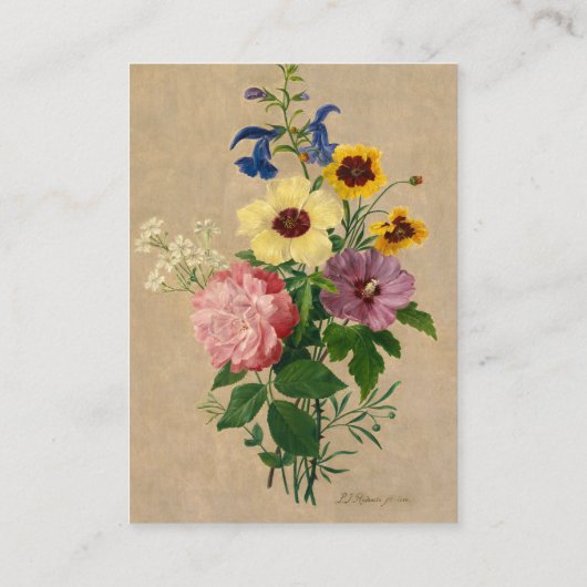 Blume von Pierre Joseph Redoute Visitenkarte (Rückseite)