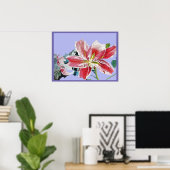 Blume von Red Lily Watercolor Poster (Heimbüro)