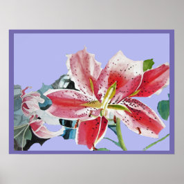 Blume von Red Lily Watercolor Poster