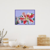 Blume von Red Lily Watercolor Poster (Küche)