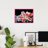 Blume von Red Lily Watercolor Poster (Heimbüro)