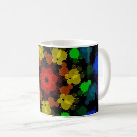 Blume von Regenbogenfarben Kaffeetasse (VorderseiteRechts)