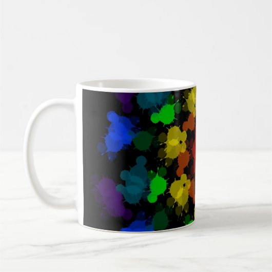 Blume von Regenbogenfarben Kaffeetasse (Links)