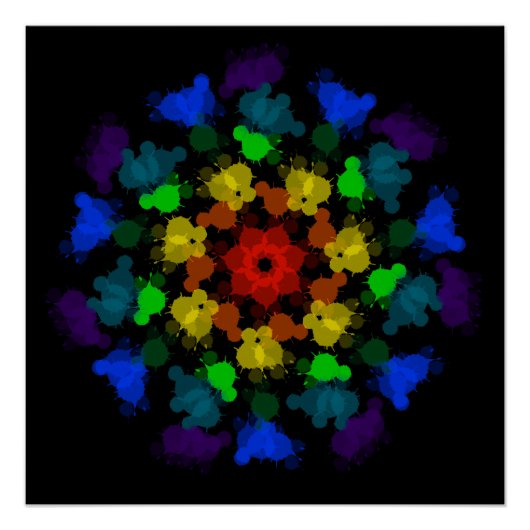 Blume von Regenbogenfarben Poster (Vorderseite)