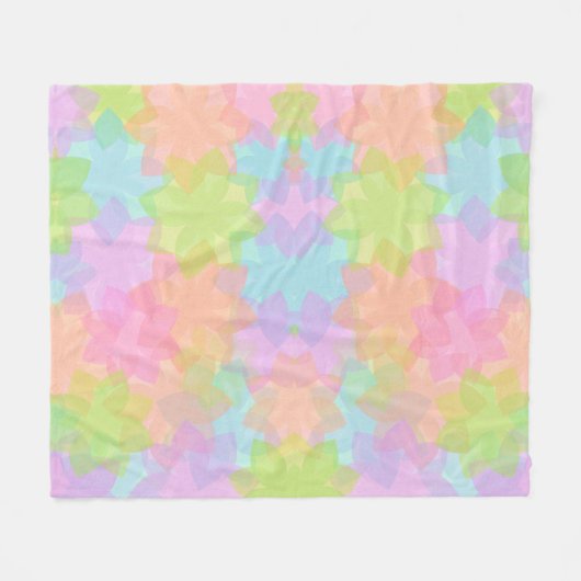 Blume von Regenbogenfarben, Viele Farbmuster Fleecedecke (Vorderseite (Horizontal))
