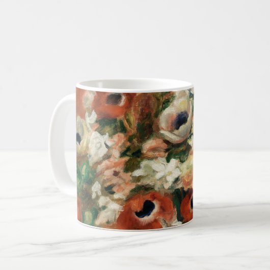 Blume von Renoir Impressionist Art Malerei Kaffeetasse (Vorderseite Links)