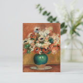 Blume von Renoir Impressionist Art Malerei Postkarte (Stehend Vorderseite)