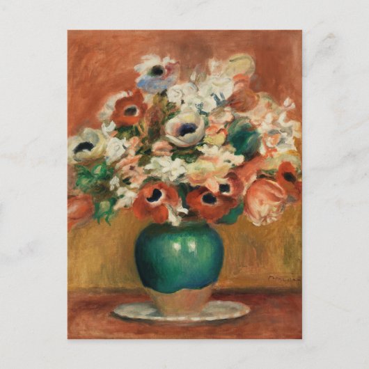 Blume von Renoir Impressionist Art Malerei Postkarte (Vorderseite)