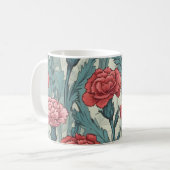 Blume von rosa Nelken Kaffeetasse (Vorderseite Links)