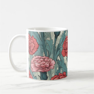 Blume von rosa Nelken Kaffeetasse