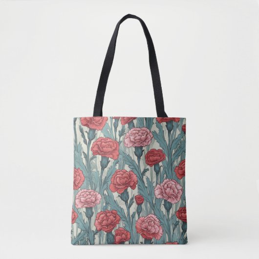 Blume von rosa Nelken Tasche (Vorderseite)
