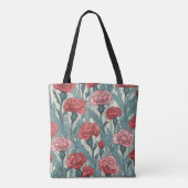 Blume von rosa Nelken Tasche (Rückseite)