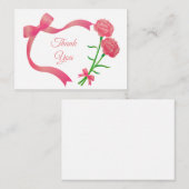 Blume von rosa Ribbon danke Ihnen Karten (Vorne/Hinten)