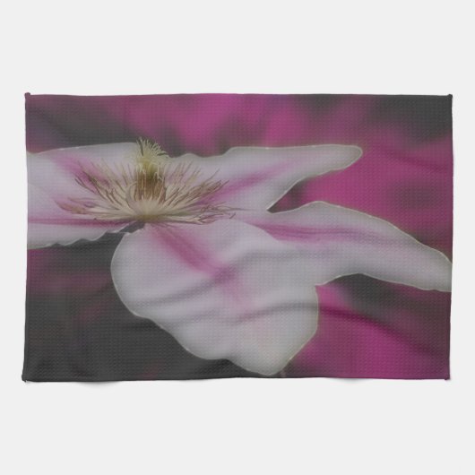 Blume von Rosa und Weiß Geschirrtuch (Horizontal)