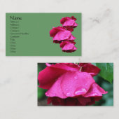 Blume von rote Rosen Visitenkarte (Vorne/Hinten)