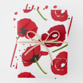 Blume von Rotem Mohn und Koordinierung Geschenkpapier Set (Beispiel)