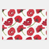 Blume von Rotem Mohn und Koordinierung Geschenkpapier Set (Vorderseite)