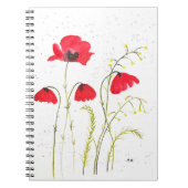 Blume von roten, rustikalen Mohn Notizblock (Vorderseite)