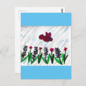 Blume von Roten Vogelarten Postkarte (Vorne/Hinten)