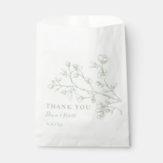 Blume von Sage Green Line Geschenktütchen (Vorderseite)