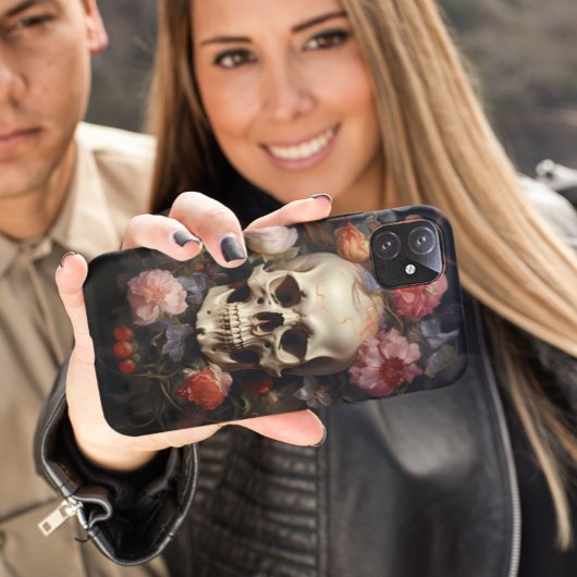 Blume von Schädelblumen-Rose Case-Mate iPhone Hülle