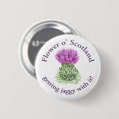 Blume von Schottland - erhalten jaggy mit ihr! Button (Vorne & Hinten)